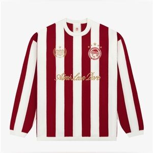 Aime Leon Dore ALD Olympiacos F.C. Striped Crewneck Knit Sweater Adrenaline Rush